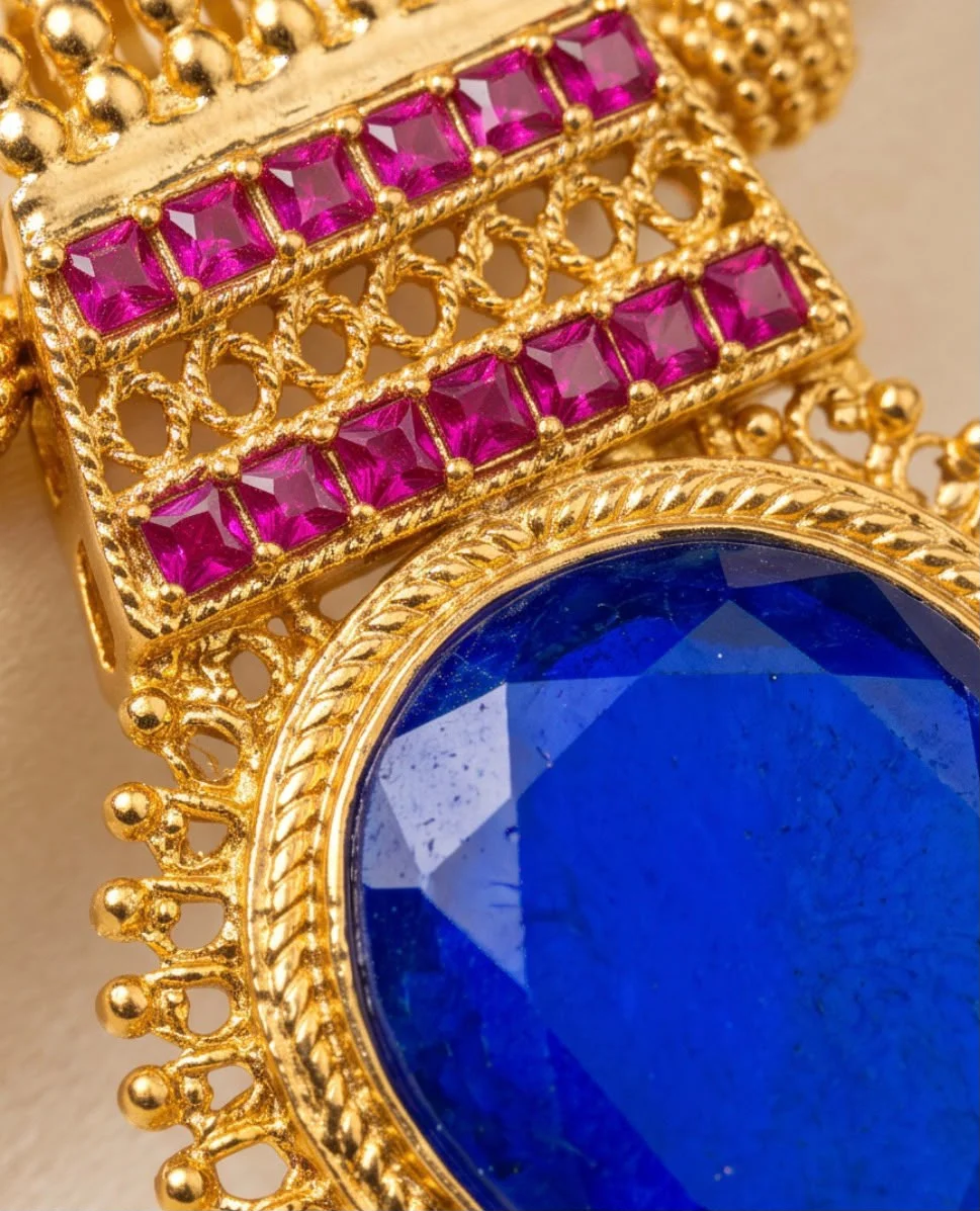 7cm Big Blue Palakka Pendant Set view 3