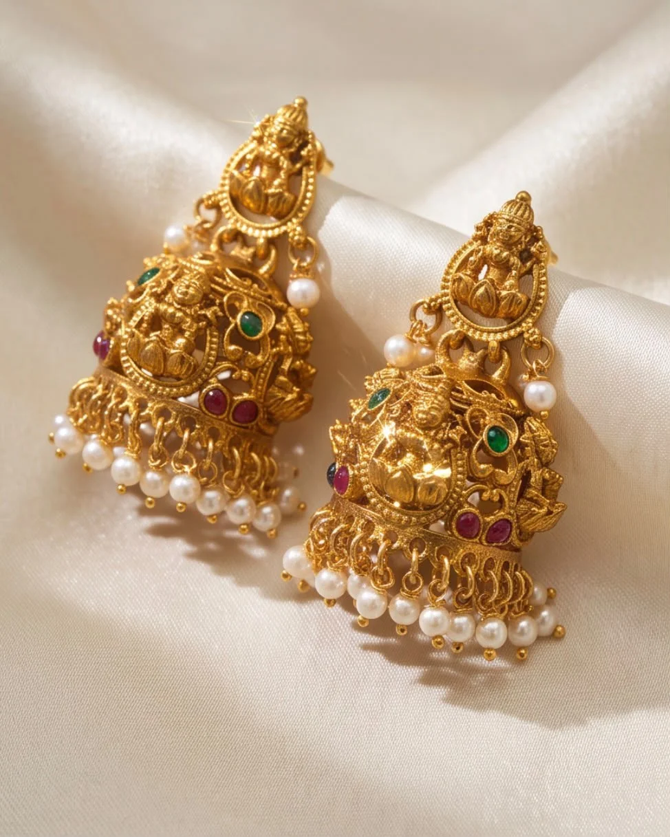 Traditional Indian Antique Earrings alternate view