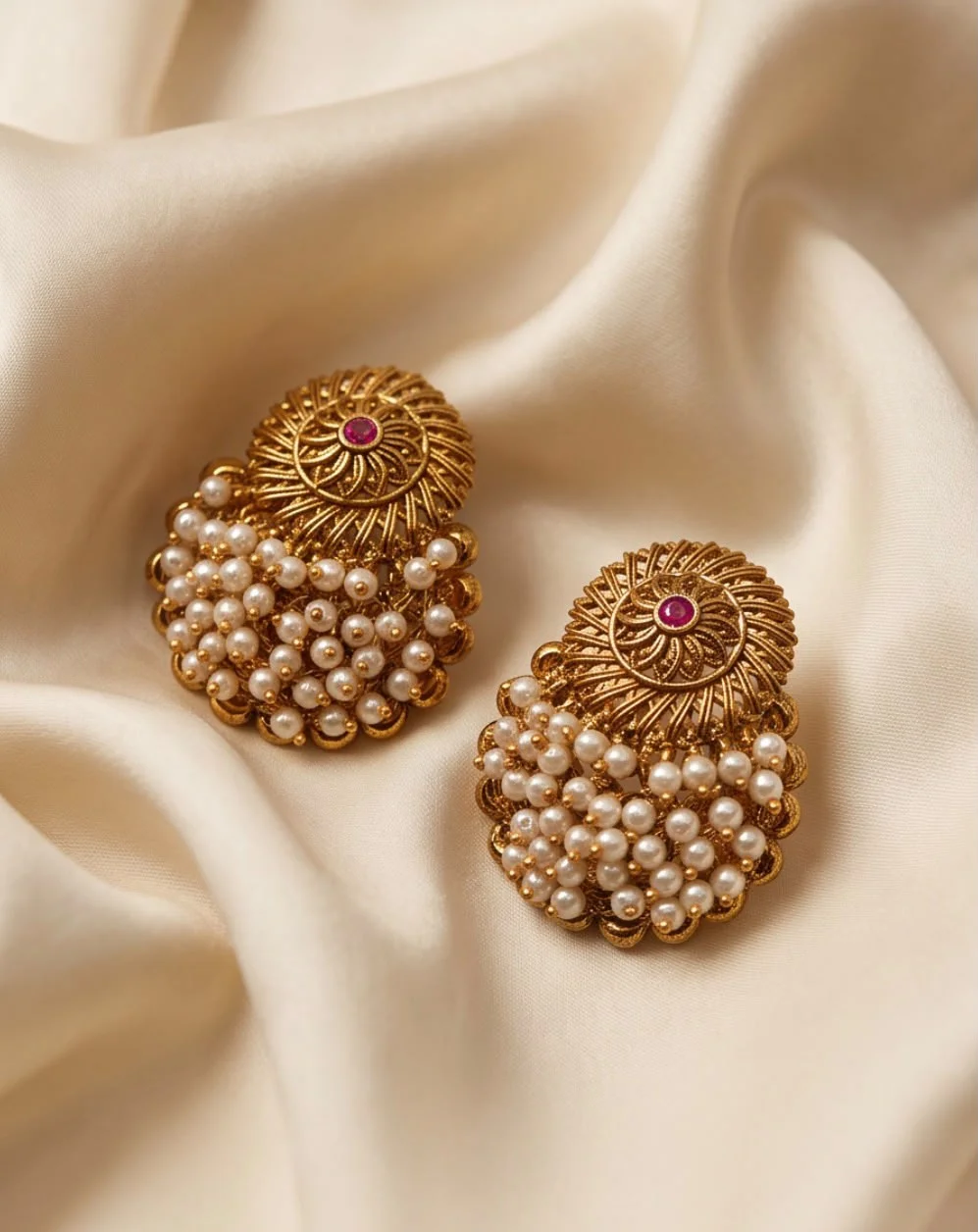 Earrings With White Pearl alternate view