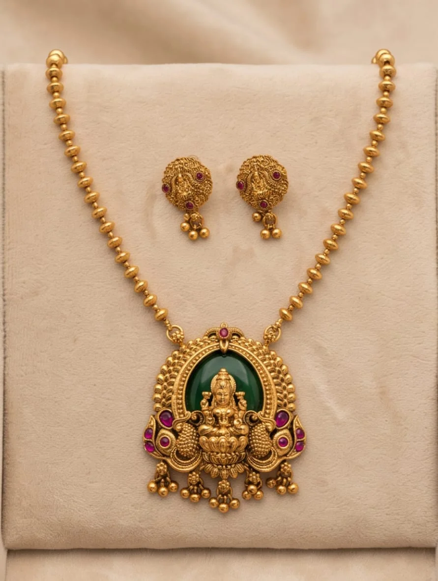 Traditional Goddess Lakshmi Temple Necklace