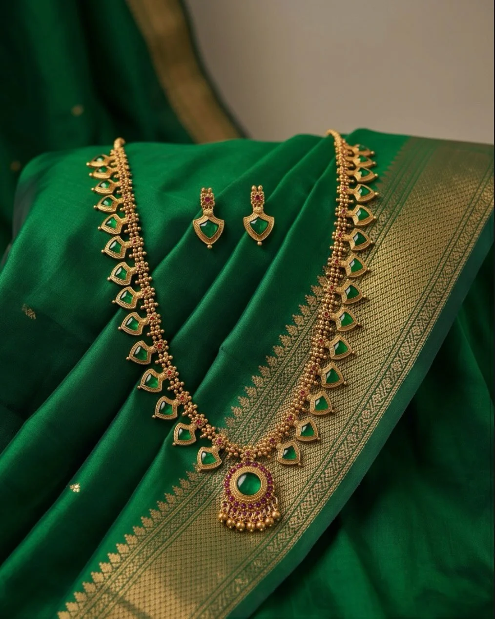 Green South Indian Palakka Haram alternate view