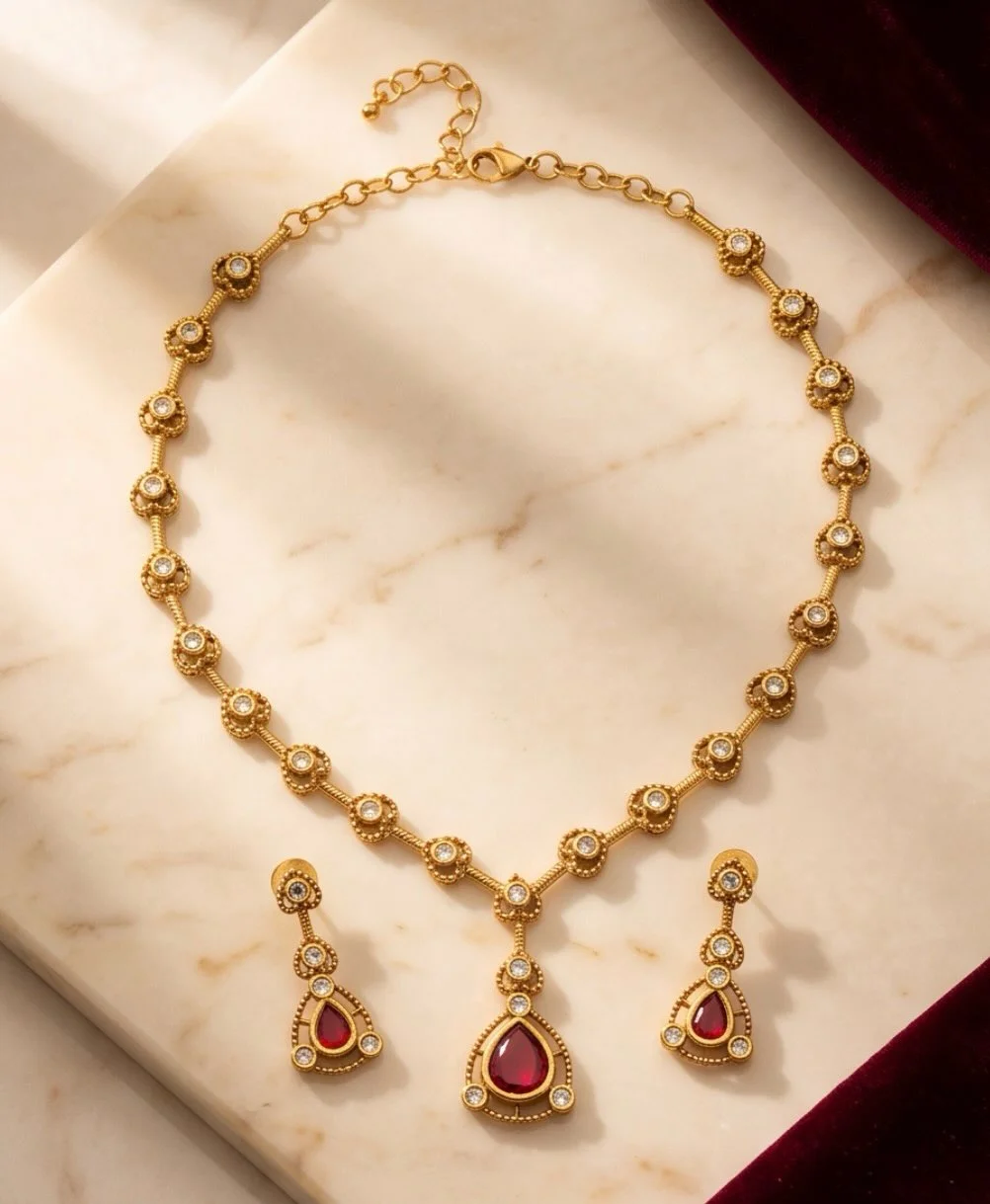 Rofarword Gold Plated Necklace Set view 3