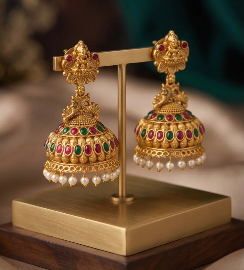 Gold Plated Temple Jhumka