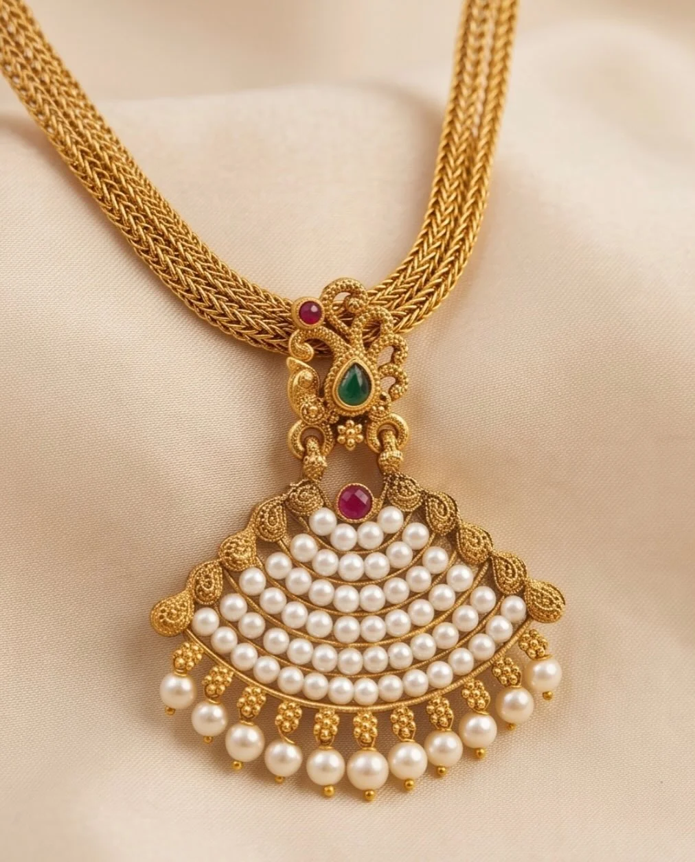 Pearl Pendant Necklace Set view 3